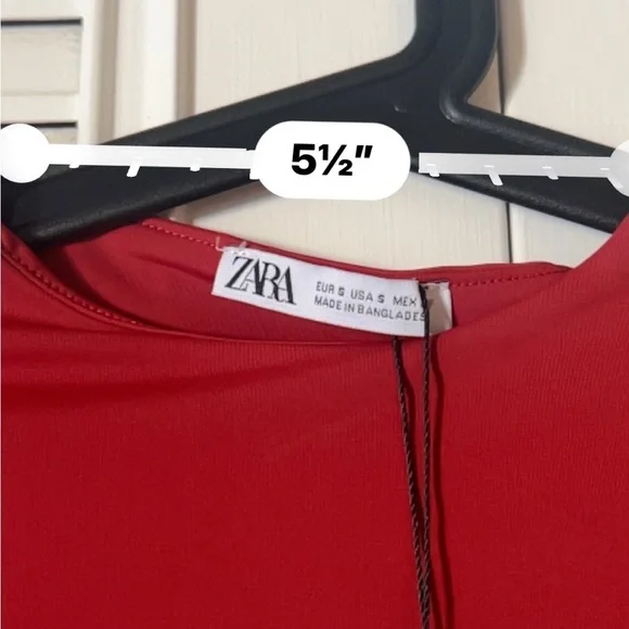 Zara Red - Midi dress, size S. #186 - Picture 5 of 5